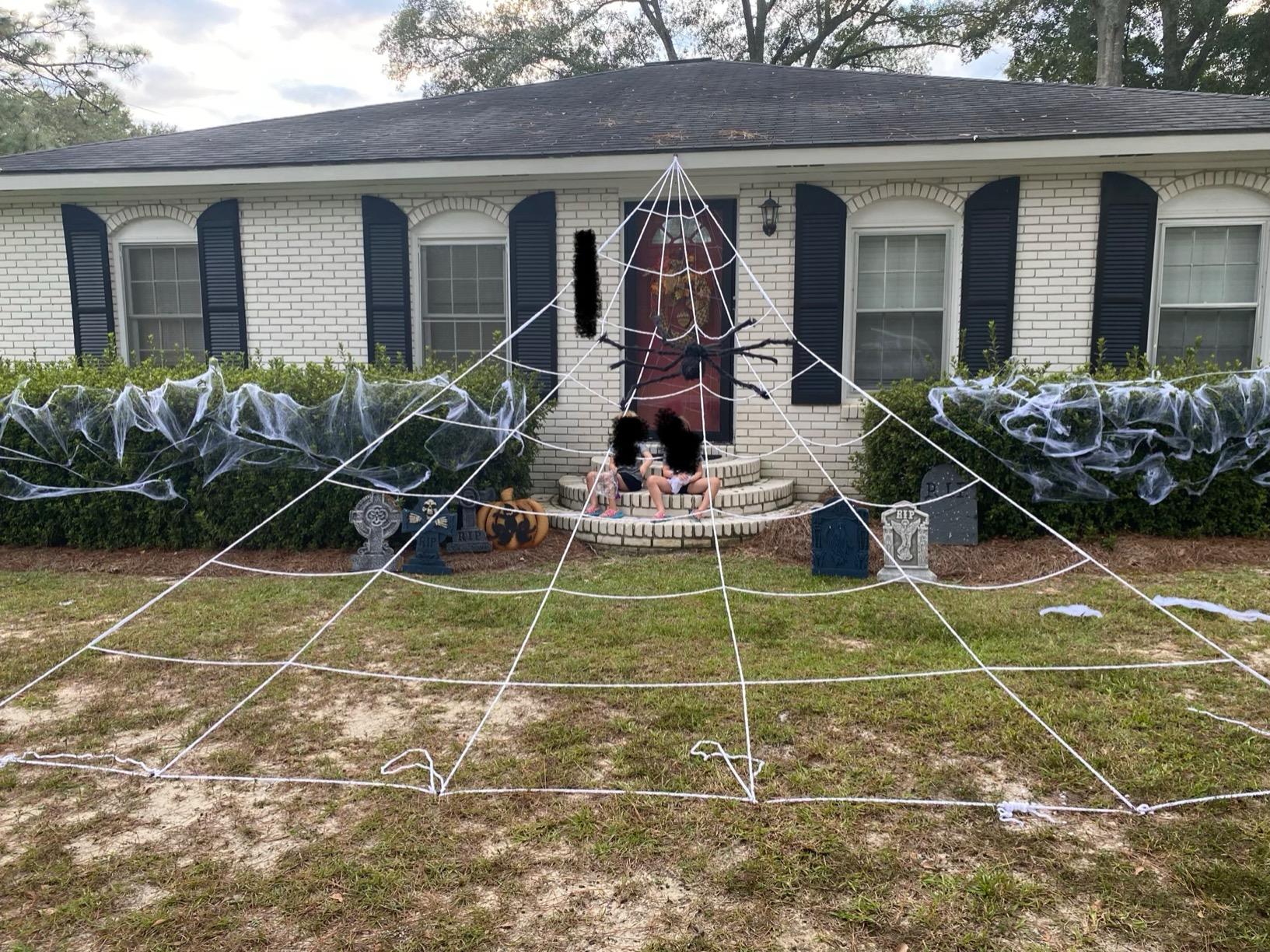 Halloween Giant Spider Huge Stretchy Cobwebs Terror Plush photo review