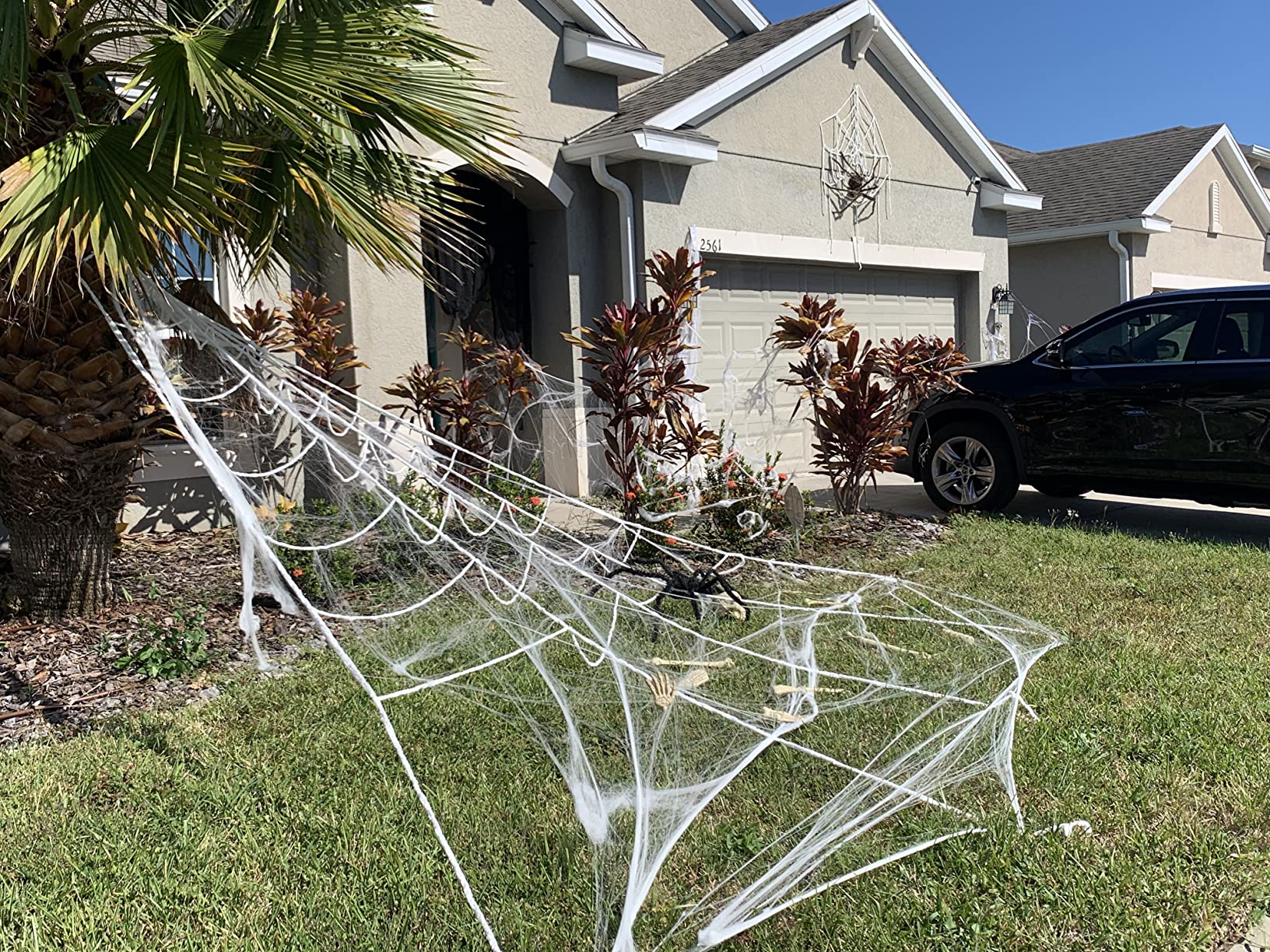 Halloween Giant Spider Huge Stretchy Cobwebs Terror Plush photo review