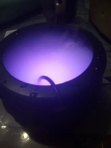 Halloween Witch Pot Smoke Machine Mist Maker photo review