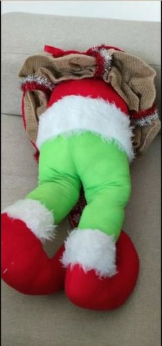 New Year Christmas Tree Decorations Furry Lovely Green Grinch Elf Arm Ornament photo review