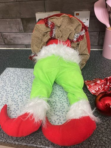 New Year Christmas Tree Decorations Furry Lovely Green Grinch Elf Arm Ornament photo review