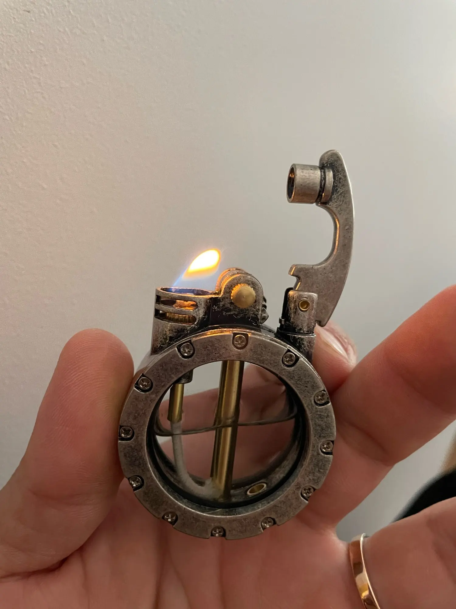 Vintage Trench Transparent Kerosene Antique Steampunk Lighter photo review