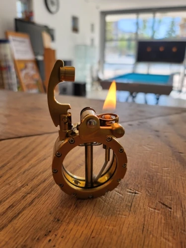 Vintage Trench Transparent Kerosene Antique Steampunk Lighter photo review